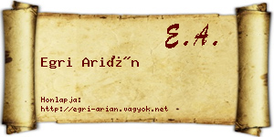 Egri Arián névjegykártya
